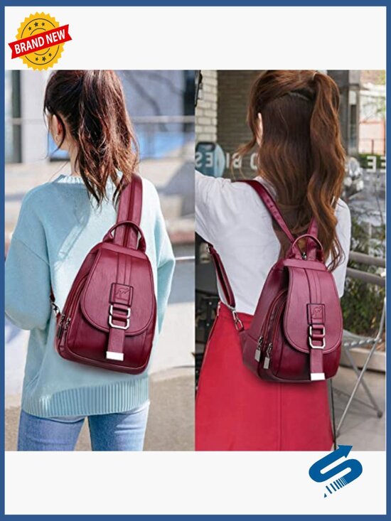 Genuine Leather Backpack Large Capacity Satchel Shoulder Travel Handbag main image 4